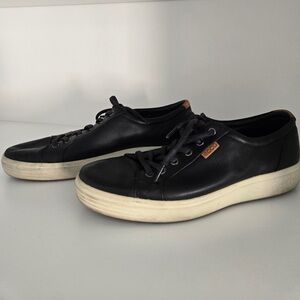 ECCO Soft 7 Men's Black Leather Sneakers | Size 11 | Comfort Casual Lace Ups
